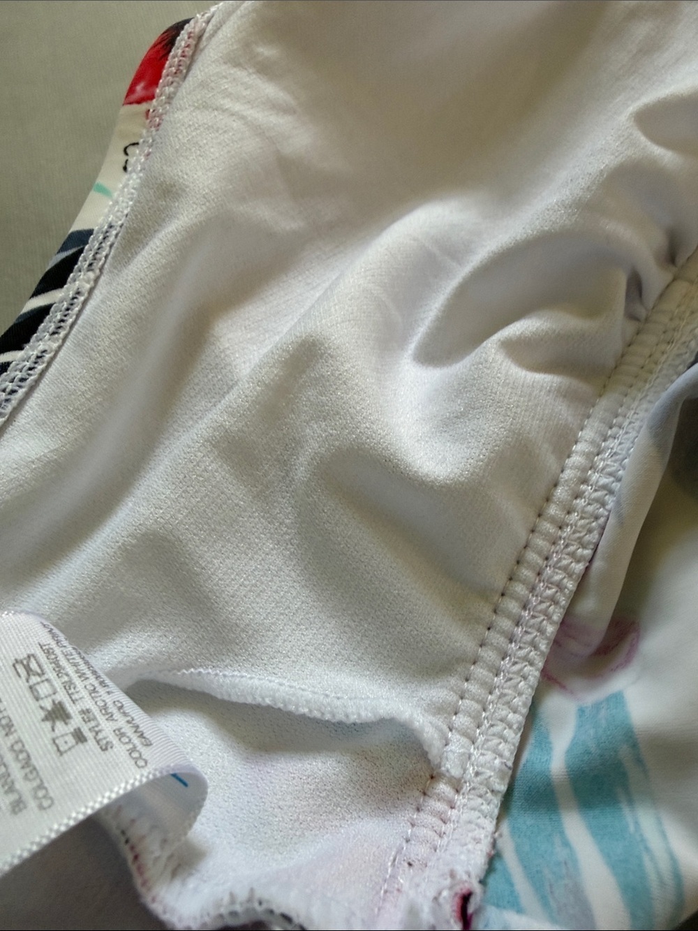 Time and Tru White Tropical Floral Swim Camisole with Teal & Multicolor Flowers - Picture 4 of 5